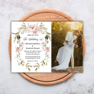 Invitation Image de mariage florale rose romantique de pivoin