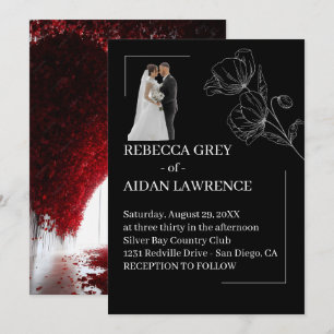 Invitation Image de superposition de mariage noir blanc raffi