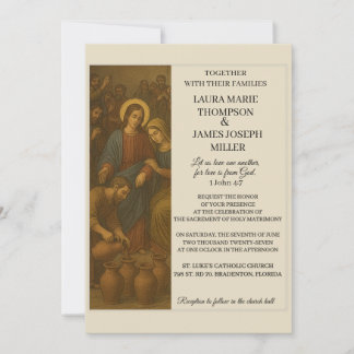 Invitation Image du mariage de Cana, Bible de mariage