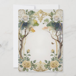 Invitation imaginaire cadre floral mariage botanique