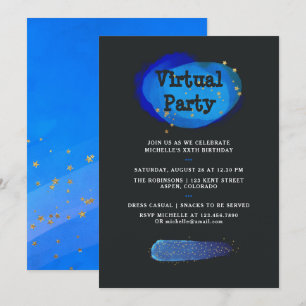 Invitation Imaginaire de l'espace fête d'anniversaire virtuel