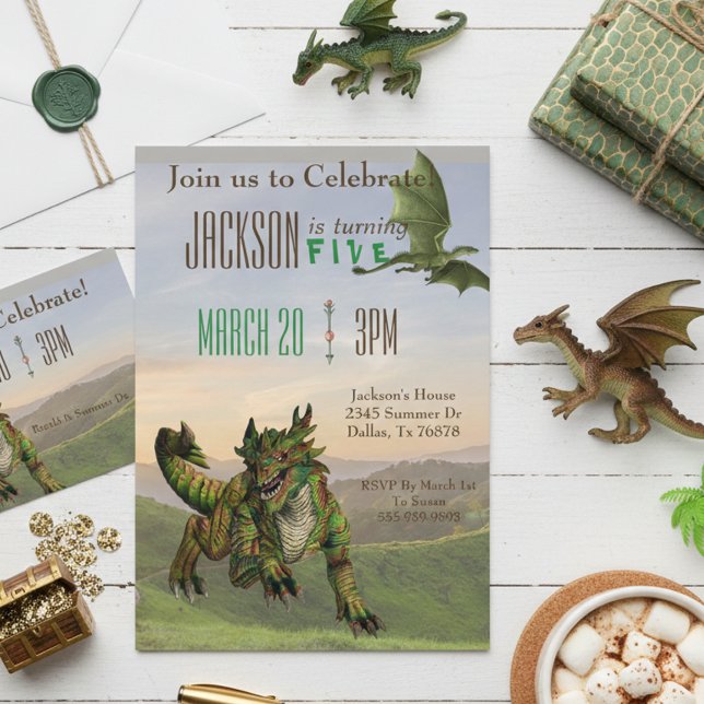 Invitation Imaginaire Dragon Serpent magique fête d'anniversa (Créateur téléchargé)