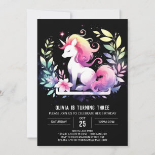 Invitation Imaginaire Élégant Cheval Anniversaire