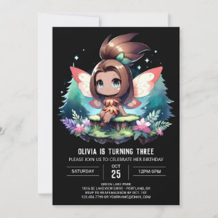 Invitation Imaginaire Elégant Fairy Anniversaire