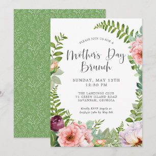Invitation Imaginaire Floral Woodland Fête des Mères Brunch