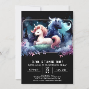 Invitation Imaginaire forestier Cheval Anniversaire