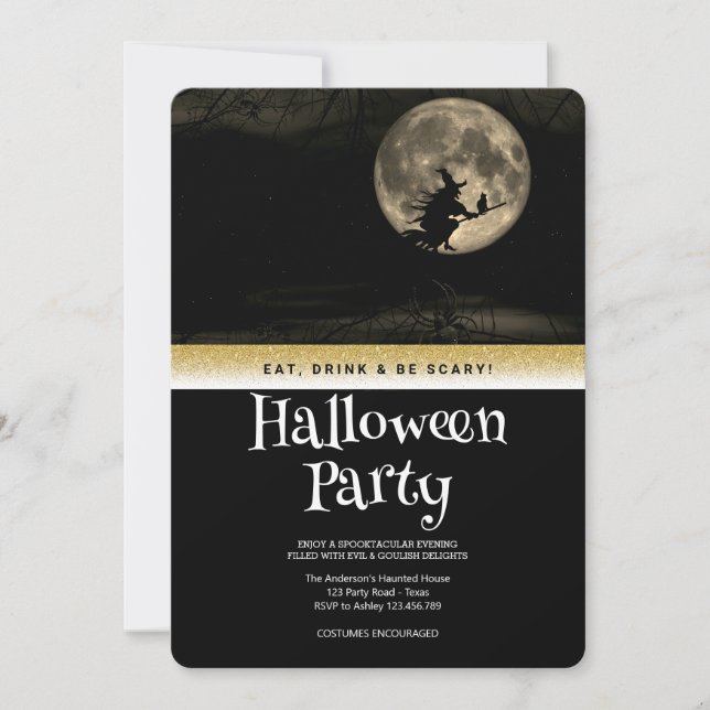Invitation Imaginaire gothique de la fête d'Halloween Monn Wi (Devant)
