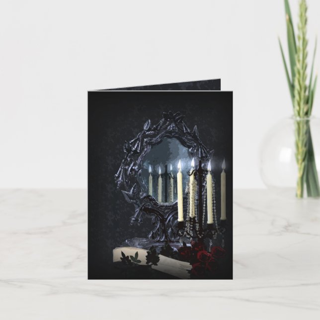 Invitation Imaginaire gothique de réflexions épousant RSVP (Devant)