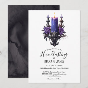 Invitation Imaginaire gothique Violet foncé Candelabra Handfa