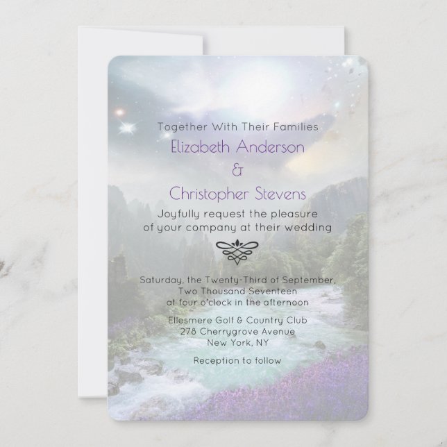 Invitation Imaginaire magique Mariage paysager Pittoresque In (Devant)