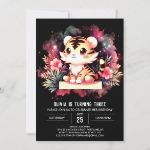 Invitation Imaginaire magique Tigre Anniversaire