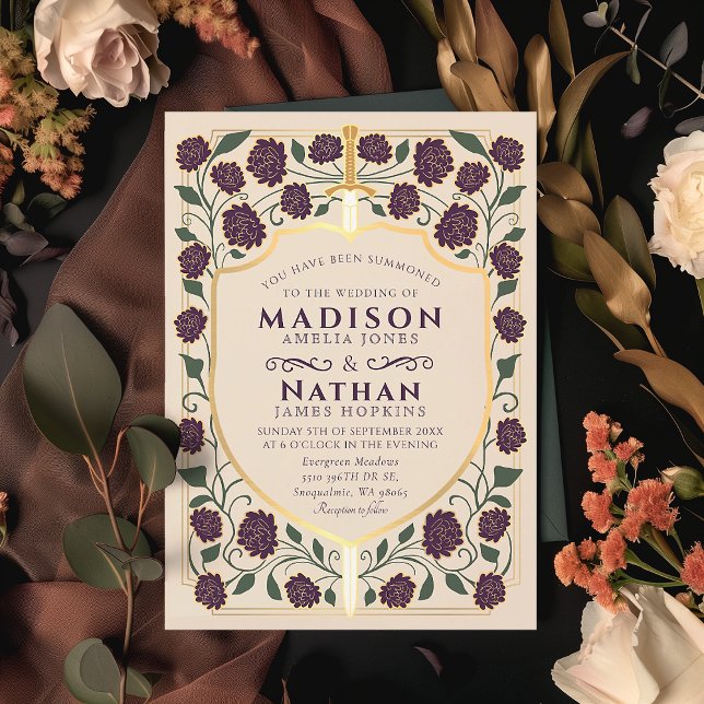 Invitation Imaginaire médiéval de l'épée et du bouclier Maria (Créateur téléchargé)