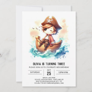 Invitation Imaginaire Navire Pirate Anniversaire