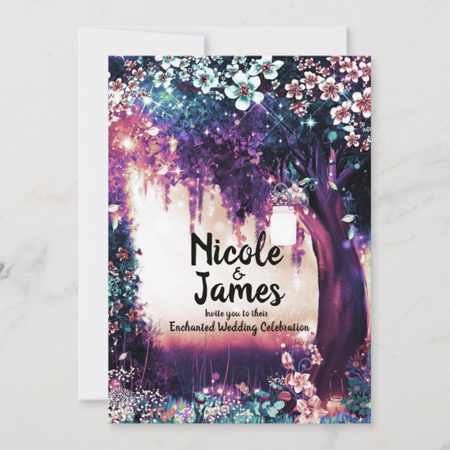 Invitation Imaginaire Woodland Enchanted Mariage forestier d' (Devant)