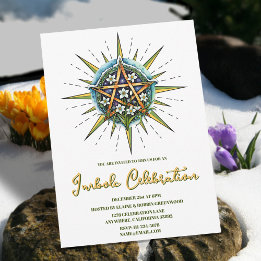 Invitation Imbolic Sunshine Snowdrop Pentacle Pagan Holiday