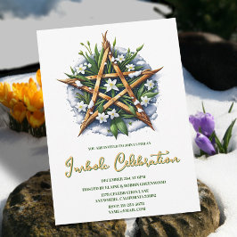 Invitation Imbolic Sunshine Snowdrop Pentacle Pagan Holiday