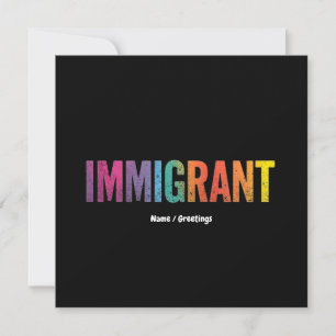 Invitation Immigrant Simple Minimaliste Conception Anti-Racis