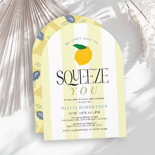 Invitation Impatient de Presser les Rayures de Citron Baby Sh