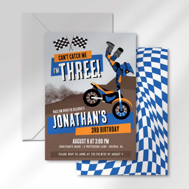 Invitation Impossible de m'attraper, j'ai trois ans, annivers (Créateur téléchargé)