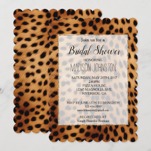 Invitation Impression d'animal guépard marron et noir