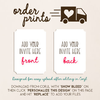 Invitation Impression d'invitation en forme de billet de 5 x 