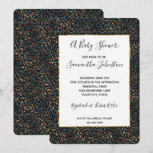 Invitation Impression léopard Bronze Bleu