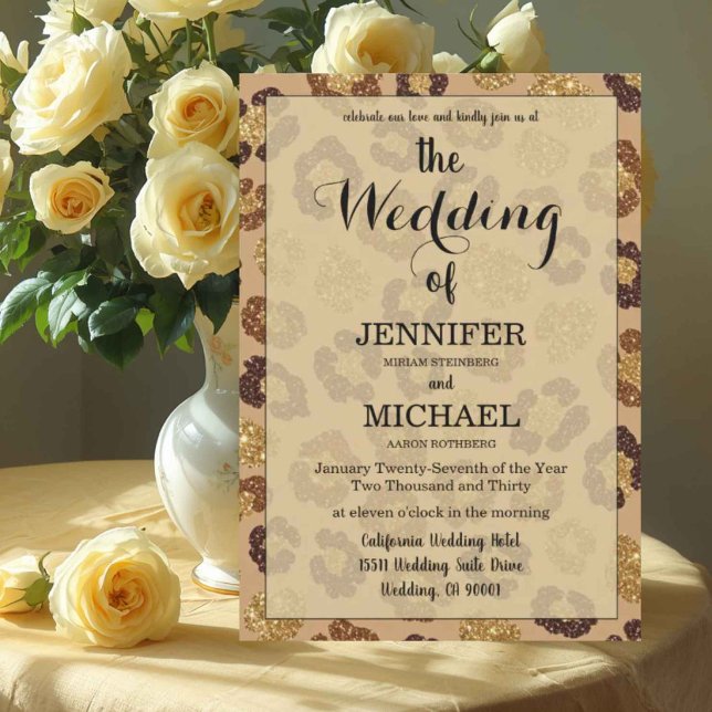 Invitation Impression léopard | Code QR de luxe Mariage Moder (Créateur téléchargé)
