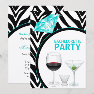 Invitation Impression Zèbre & Diamant Enterrement de Vie de J