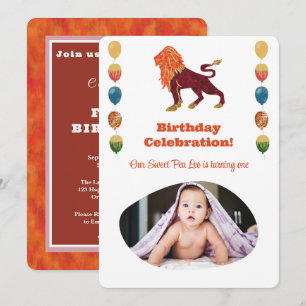 Invitation Impressionniste Or pour la Photo du 1er Anniversai
