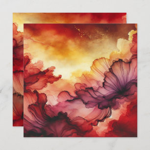 Invitation Imprimable Automne Coucher de soleil Alcool Encre 