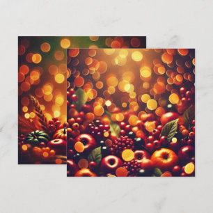 Invitation Imprimable Automne Harvest Fruits Bokeh Scrapbook