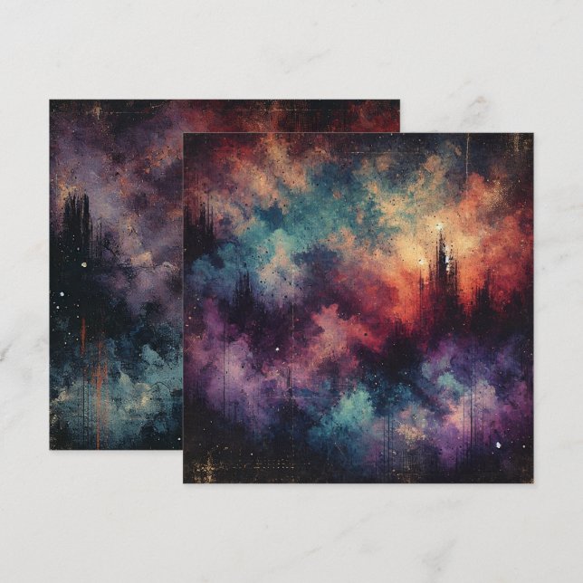 Invitation Imprimable Automne Twilight Distressing Encre (Devant / Derrière)