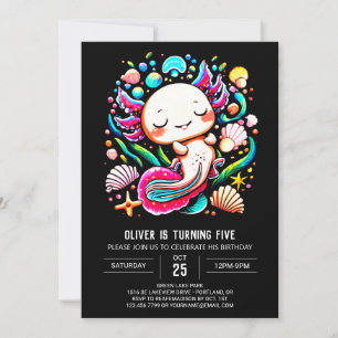 Invitation Imprimable Axolotl coloré Anniversaire