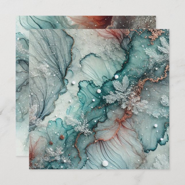 Invitation Imprimable Frosty Automne Alcool Encre papier (Devant / Derrière)