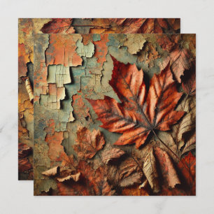 Invitation Imprimable Grungy Autumnal Peeling Paint Scrapbook