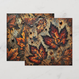 Invitation Imprimable Grungy Autumnal Rusty Metal Scrapbook