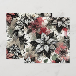 Invitation Imprimable Grungy Poinsettia Esquisses Scrapbook