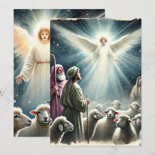 Invitation Imprimable Livre de la Nativité Angel & Bergers