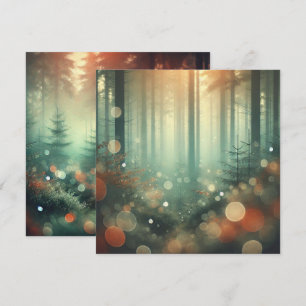 Invitation Imprimable Misty Autumnal Forest Bokeh Scrapbook