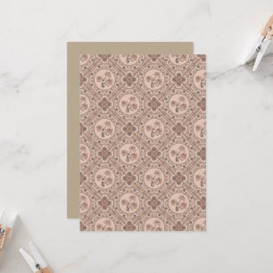 Invitation Imprimable Mocha Rococo Revival Mandala Geo Tile
