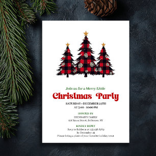 Invitation imprimable pour fête de Noël à carreaux