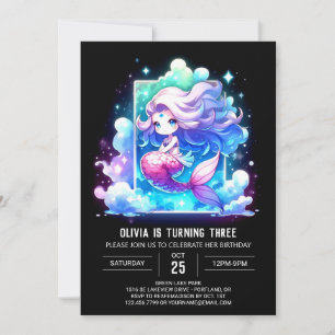 Invitation Imprimable Sirène douce Anniversaire