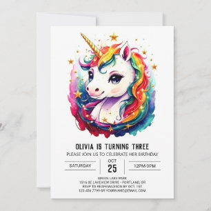Invitation Imprimable Unicorn Anniversaire plaisir