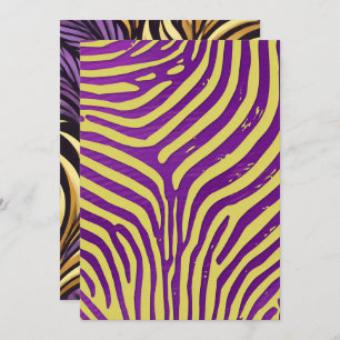 Invitation Imprimable Zebra Stripe Papier violet et or