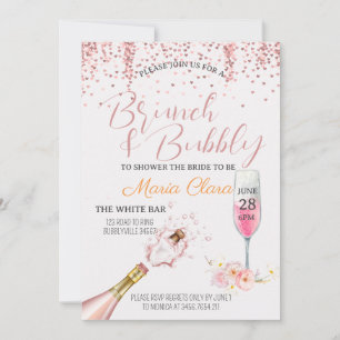 Invitation Imprimadorable - Brunch & Bubbly Champagne Rose