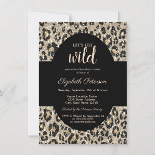 Invitation Imprimé léopard pailleté Luxe Déchaînons-Nous