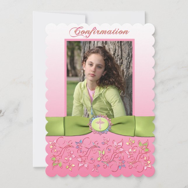 Invitation IMPRIMÉE de photo de confirmation de (Devant)