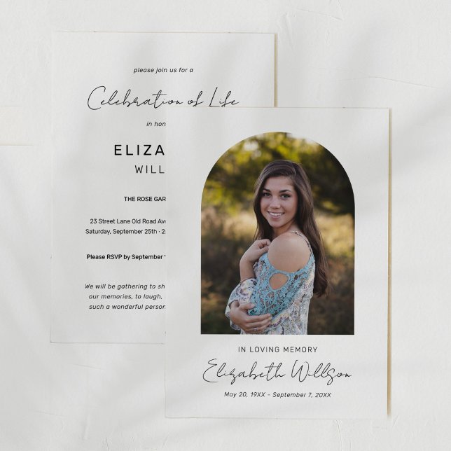 Invitation In Love Memory Arch Frame Photo Funeral Memorial (Créateur téléchargé)