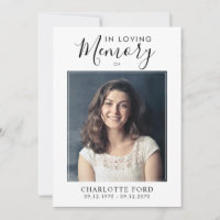 In Love Memory Photo Funeral Service Memorial