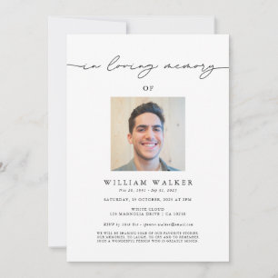 Invitation In Love Memory Photo Memorial Service funéraire